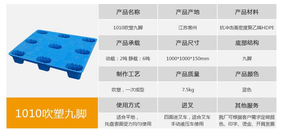 軒盛塑業1010九腳吹塑托盤
